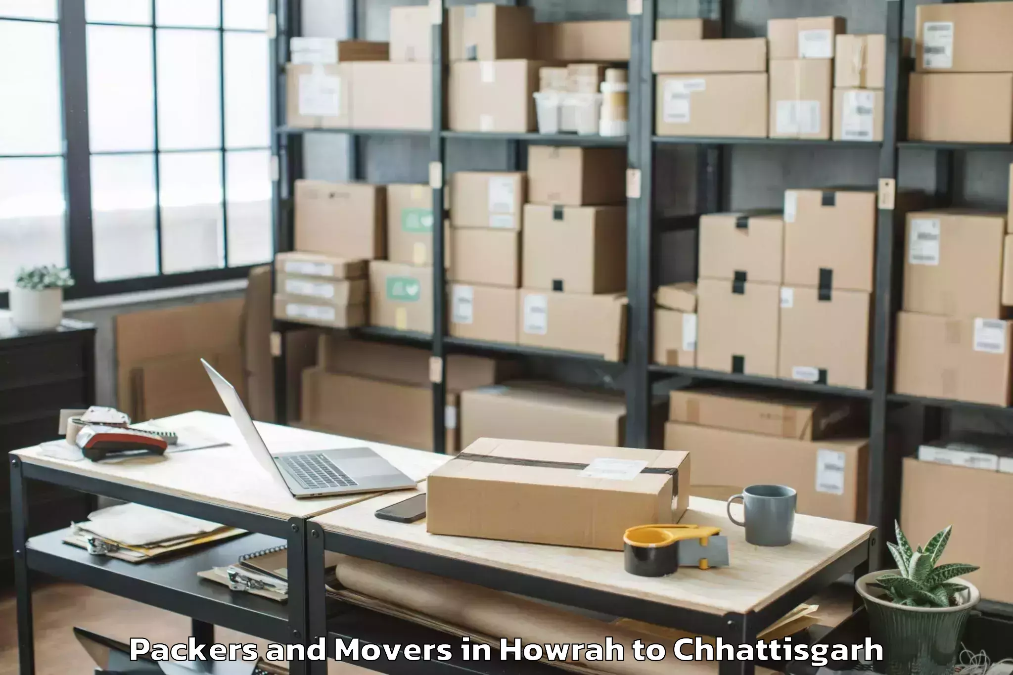 Comprehensive Howrah to Icfai University Raipur Durg Packers And Movers